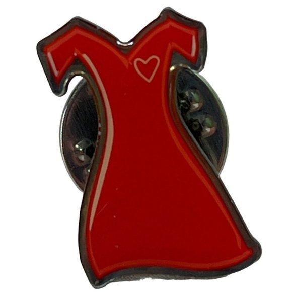 Red Dress Lapel Pin Go Red for Women American Heart Assc Silver Tone AHA - Picture 6 of 6